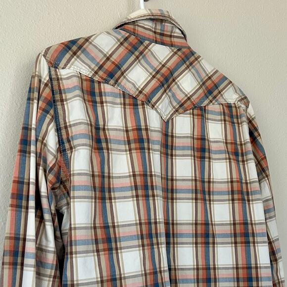 Vintage Hollister plaid pearl snap Y2K button up western cowboy style pockets M - Picture 10 of 15